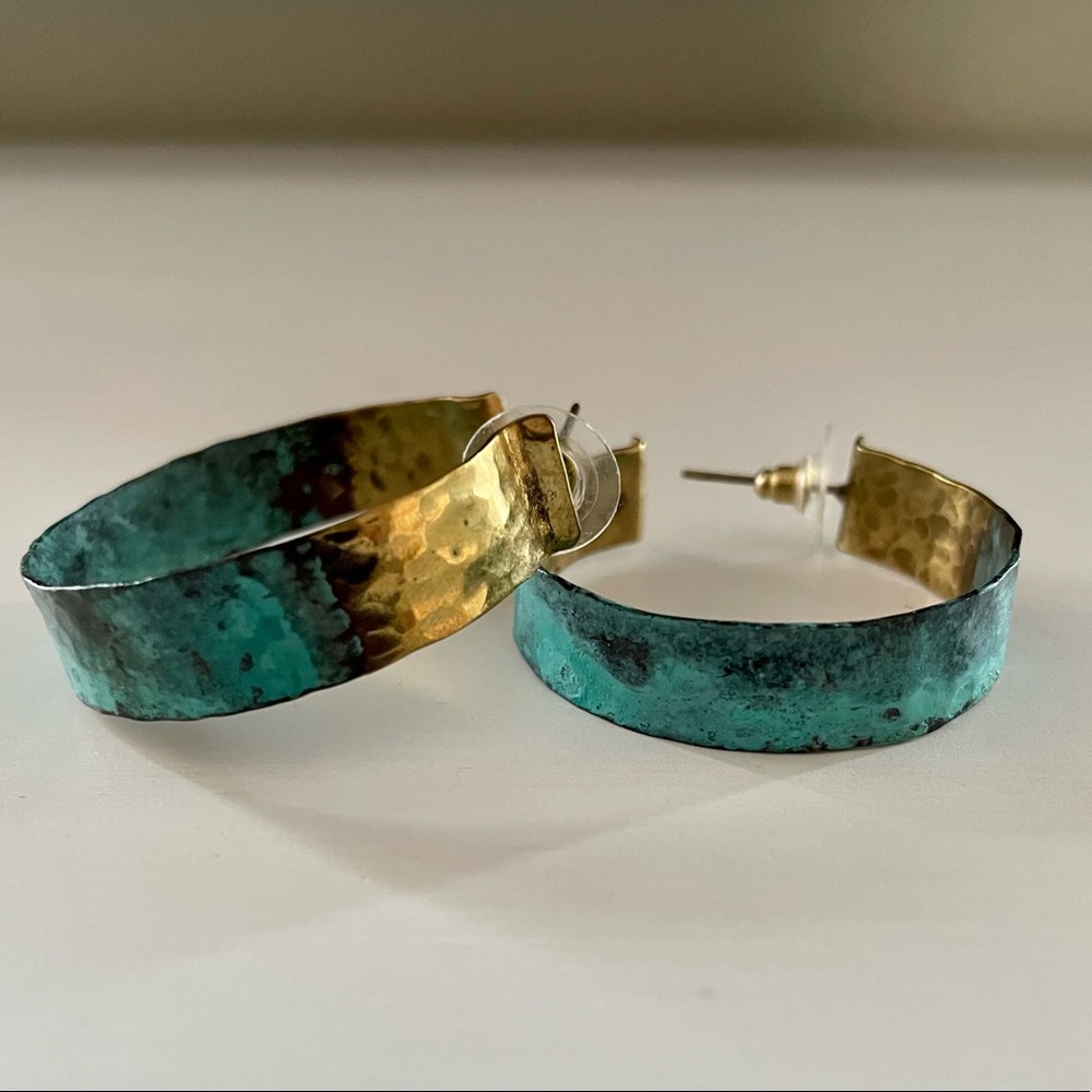 Anthropologie Lena Bernard Patina Hoop Earrings